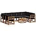 Set di divani da esterno con cuscino 10 pcs Naturale e Nero - Foto miniatura 1