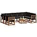 Set di divani da esterno con cuscino 10 pcs Naturale e Nero - Foto miniatura 3
