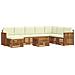 Set divani 9 pcs Naturale e Crema Legno di Acacia Massello - Foto miniatura 1