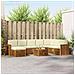 Set divani 9 pcs Naturale e Crema Legno di Acacia Massello - Foto miniatura 2