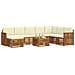 Set divani 9 pcs Naturale e Crema Legno di Acacia Massello - Foto miniatura 3