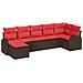 Set Divano da Giardino con cuscino 7 pcs Marrone Poly Rattan - Foto miniatura 1