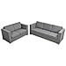 2 Pz Set Di Divani In Stoffa Grigio Chiaro - Foto miniatura 3
