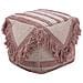 Pouf In Tessuto Beige E Rosa 40 X 44 Cm Kochi - Foto miniatura 8