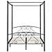 Letto A Baldacchino Grigio In Metallo 160x200 Cm - Foto miniatura 3