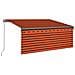 Tenda Sole Retrattile Manuale Parasole 3x2,5m Arancio E Marrone - Foto miniatura 2