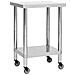 Tavolo Da Lavoro Cucina Con Ruote 60x60x85 Cm In Acciaio Inox - Foto miniatura 1