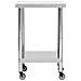 Tavolo Da Lavoro Cucina Con Ruote 60x60x85 Cm In Acciaio Inox - Foto miniatura 3