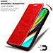 Custodia Compatibile Con Motorola Moto G9 Plus In Rosso Mela - Coperchio Protettiva Con Chiusura Magnetica, Funzione Stand E Tasca Per Le Carte - Foto miniatura 6
