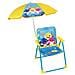 Baby Shark Sedia Da Campeggio Pieghevole Con Ombrellone - H. 38,5 X L. 38,5 X P. 37,5 Cm + Ombrellone Ø 65 Cm - Per Bambini - Foto miniatura 1