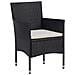 Set Da Pranzo Per Giardino 5 Pz In Polyrattan Nero - Foto miniatura 2