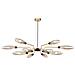 Lampadario Contemporaneo Ventura Metallo Oro 12 Luci Diffusore Vetro Ambra - Foto miniatura 1