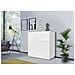 Credenza Domenico, Madia Da Cucina A 2 Ante Geometriche, Buffet Da Soggiorno, Madia Da Cucina, 100% Made In Italy, Cm 79x43h86, Bianco Lucido - Foto miniatura 1