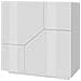 Credenza Domenico, Madia Da Cucina A 2 Ante Geometriche, Buffet Da Soggiorno, Madia Da Cucina, 100% Made In Italy, Cm 79x43h86, Bianco Lucido - Foto miniatura 2