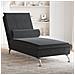Chaise Longue Massaggi con Cuscino a Rullo Nero in Velluto - Foto miniatura 1