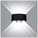 Applique Led Luce Bianca 6500k Lampada 16 W 6 Cob Da Parete Esterno Interno Nero - Foto miniatura 1