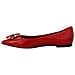 Mocassini In Pelle Rossa Con Cristalli. Scarpe Basse - Eu37/us6.5 - Foto miniatura 4