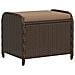 Sgabello Giardino con Cuscino Marrone 58x46x46 cm in Polyrattan - Foto miniatura 1