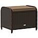 Sgabello Giardino con Cuscino Marrone 58x46x46 cm in Polyrattan - Foto miniatura 5