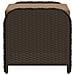 Sgabello Giardino con Cuscino Marrone 58x46x46 cm in Polyrattan - Foto miniatura 6