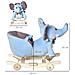 Animale a Dondolo a forma di Elefante con Rotelle e Cintura, in Peluche, Legno e Acciaio, 60x35x45 cm, Blu - Foto miniatura 5