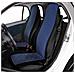 Coprisedili Anteriori Personalizzati Smart Fortwo Tess. Misto Cotone Blu/nero - Foto miniatura 1