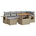 Set Divani Da Giardino 7 Pz Con Cuscini Beige In Polyrattan - Foto miniatura 1
