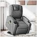 Poltrona Alzapersona Massaggi Reclinabile Grigio Scuro Tessuto - Foto miniatura 8