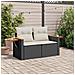 Divano Da Giardino Con Cuscini A 2 Posti Nero In Polyrattan - Foto miniatura 2