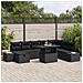 Set Divano da Giardino 9 Pezzi con Cuscini Nero Polyrattan - Foto miniatura 2