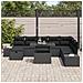 Set Divano da Giardino 9 Pezzi con Cuscini Nero Polyrattan - Foto miniatura 3