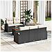 Set Divano da Giardino di 6 Pezzi con Cuscini Nero Polyrattan Acacia - Foto miniatura 2