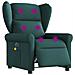 Poltrona Massaggiante Reclinabile Elettrica Verde Scuro Tessuto - Foto miniatura 1