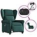 Poltrona Massaggiante Reclinabile Elettrica Verde Scuro Tessuto - Foto miniatura 8