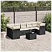 Set Divani da Giardino con Cuscini 8 pz Nero in Polyrattan - Foto miniatura 2