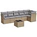 Set Divani da Giardino 7 pz con Cuscini Beige in Polyrattan - Foto miniatura 1