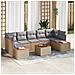 Set Divano da Giardino con cuscino 8 pcs Beige Poly Rattan - Foto miniatura 2