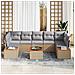 Set Divano da Giardino con cuscino 8 pcs Beige Poly Rattan - Foto miniatura 3