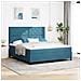Letto a Sorgente LED Blu Scuro 180 x 200 cm Tessuto - Foto miniatura 2