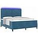 Letto a Sorgente LED Blu Scuro 180 x 200 cm Tessuto - Foto miniatura 3
