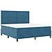 Letto a Sorgente LED Blu Scuro 180 x 200 cm Tessuto - Foto miniatura 6