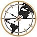 Orologio Da Parete World New Con Mappamondo In Ferro E Legno - Foto miniatura 1
