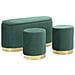 Panca Con Portaoggetti Vkh876-verde-poliestere-80x37x42 Cm - Foto miniatura 1