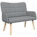 Sofa a Due Posti Grigio chiaro 115 x 61 x 87 cm Tessuto - Foto miniatura 1
