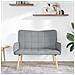 Sofa a Due Posti Grigio chiaro 115 x 61 x 87 cm Tessuto - Foto miniatura 3
