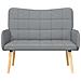 Sofa a Due Posti Grigio chiaro 115 x 61 x 87 cm Tessuto - Foto miniatura 4