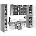Set di mobili per il bagno 6 pcs Sonoma grigio - Foto miniatura 3
