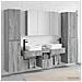 Set di mobili per il bagno 6 pcs Sonoma grigio - Foto miniatura 4