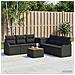 Set di divani 8 pz Nero Rattan sintetico e Acciaio - Foto miniatura 3