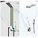 Kit Doccia 3 Vie Soffione Rettangolare Acciaio Inox 55x23 Cm Slim 2,5 Mm Con Cascata Cervicale + Presa Acqua + Flessibile + Doccino - Foto miniatura 3